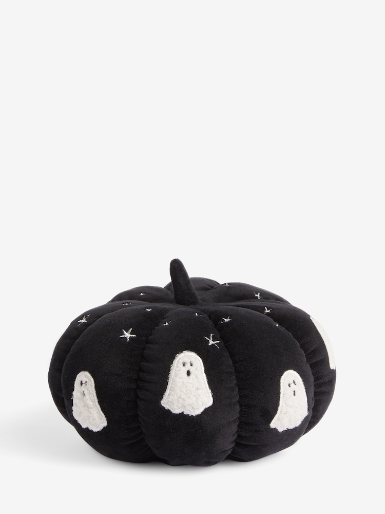 White Embroidered Ghost Pumpkin Doorstop - Image 3 of 3