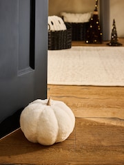Natural Faux Fur Pumpkin Doorstop - Image 1 of 5