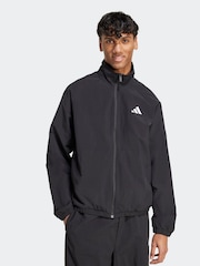 adidas Black Small Essential Logo Windbreaker Jacket - Image 1 of 6