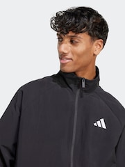 adidas Black Small Essential Logo Windbreaker Jacket - Image 4 of 6
