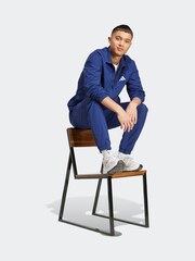 adidas Blue Small Essential Logo Windbreaker Jacket - Image 3 of 6