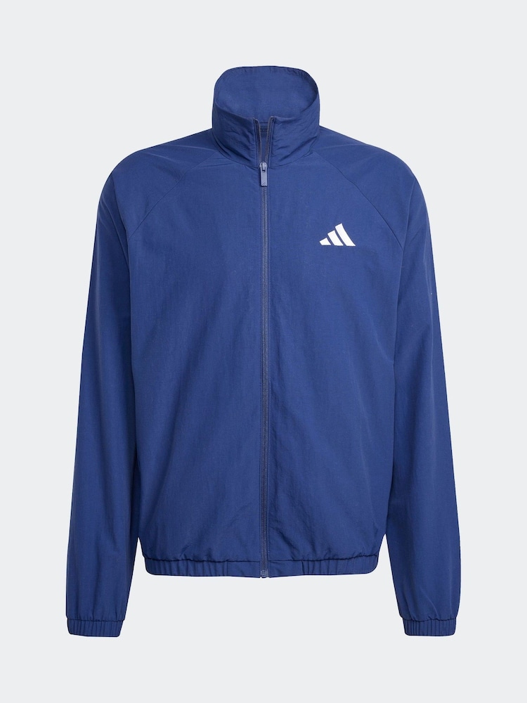 adidas Blue Small Essential Logo Windbreaker Jacket - Image 6 of 6 adidas Blue Small Essential Logo Windbreaker Jacket - Image 6 of 6