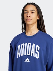 adidas Blue Collegiate Sweatshirt - Image 4 of 6