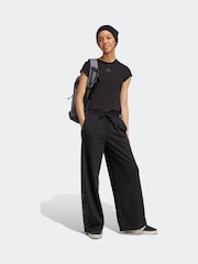 adidas Black Animal Print 3-StripesOpen Hem Joggers - Image 3 of 5