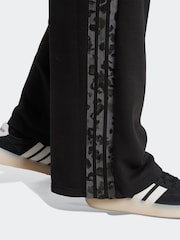 adidas Black Animal Print 3-StripesOpen Hem Joggers - Image 5 of 5
