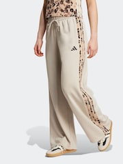 adidas Grey Animal Print 3-StripesOpen Hem Joggers - Image 1 of 6
