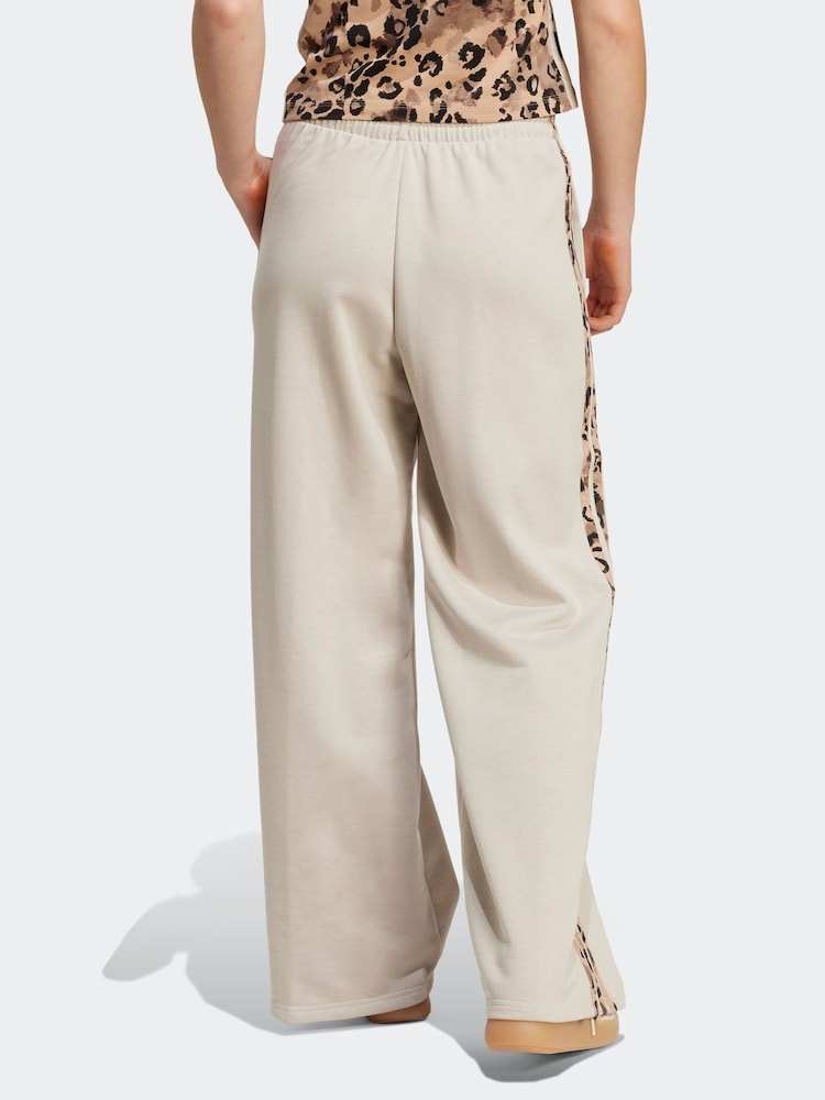 adidas Grey Animal Print 3-StripesOpen Hem Joggers - Image 2 of 6