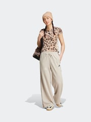 adidas Grey Animal Print 3-StripesOpen Hem Joggers - Image 3 of 6