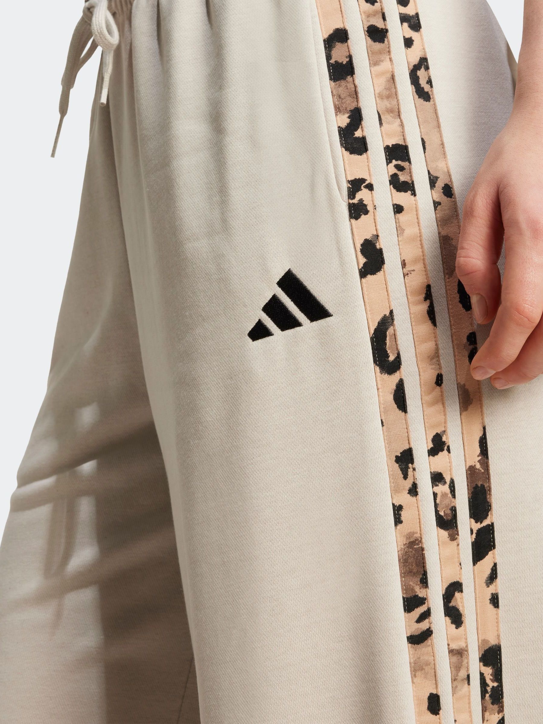Buy adidas Grey Animal Print 3-StripesOpen Hem Joggers from Next USA