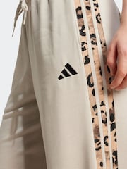 adidas Grey Animal Print 3-StripesOpen Hem Joggers - Image 5 of 6