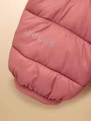 Joules Kids' Cairn Pink Showerproof Padded Coat with Hood - Image 5 of 5