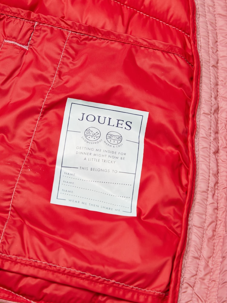 Rosa - Joules Kids Cairn duschtät Vadderade kappor med huva - Bild 7 av 7