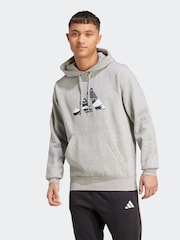 adidas Grey adidas Camo Graphic Print Hoodie - Image 1 of 5