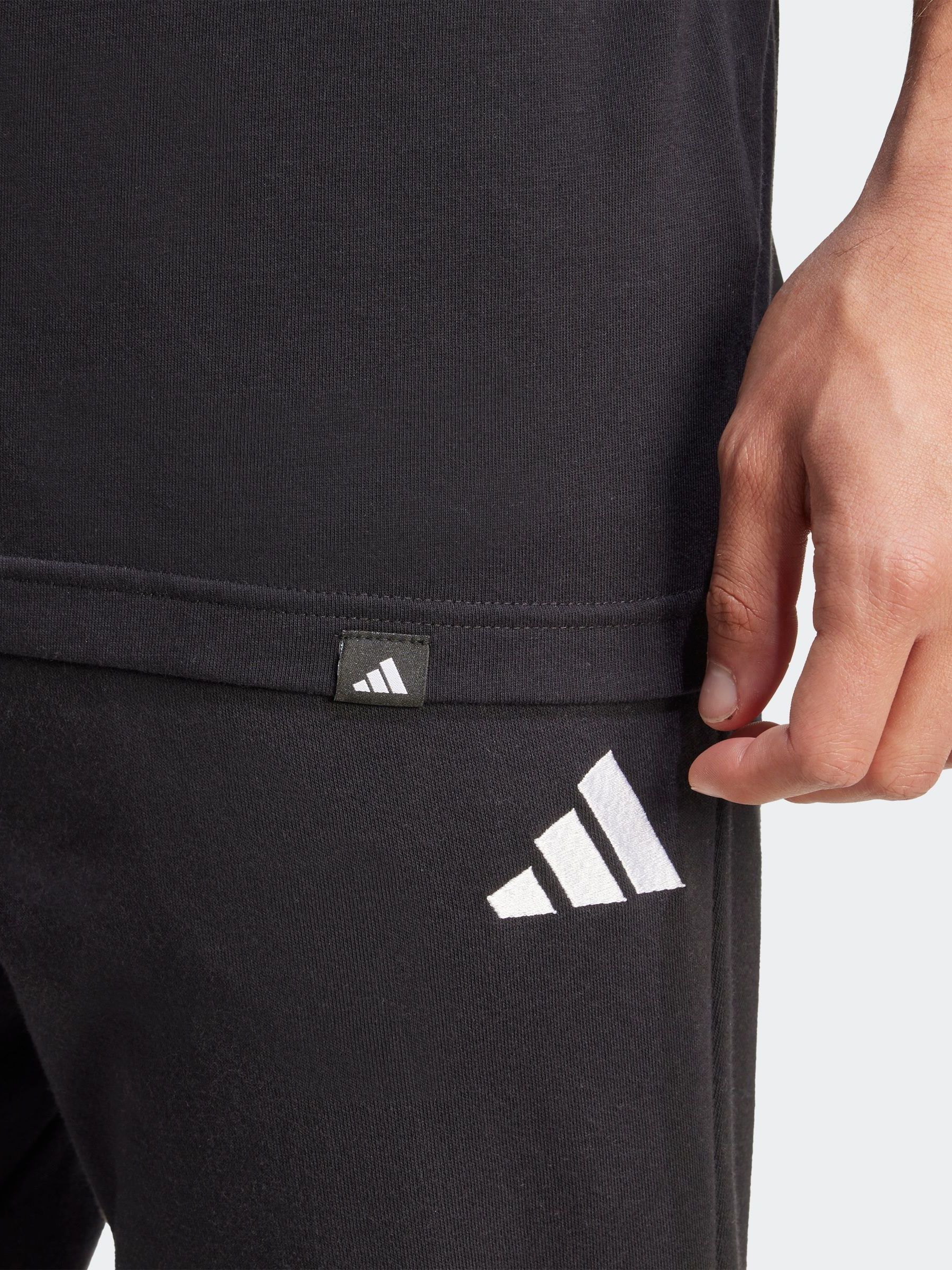 Buy adidas Black Camo Logo Graphic Print 100% Cotton T-Shirt from