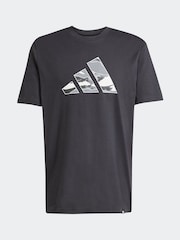 adidas Black Camo Logo Graphic Print 100% Cotton T-Shirt - Image 6 of 6
