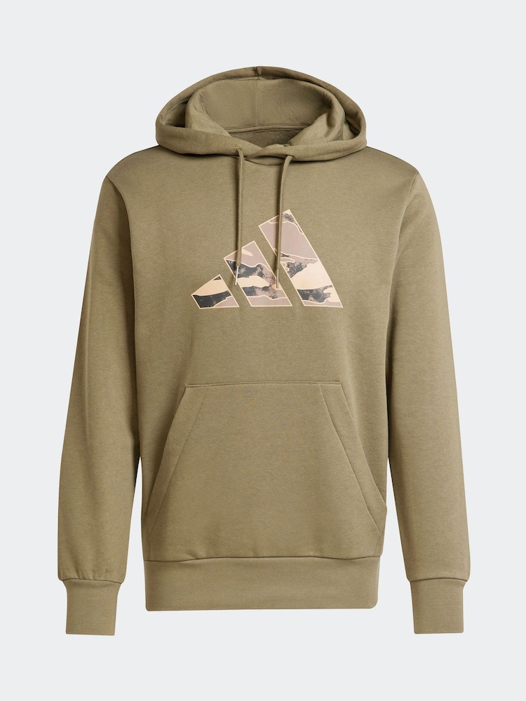adidas Green adidas Camo Graphic Print Hoodie - Image 1 of 1