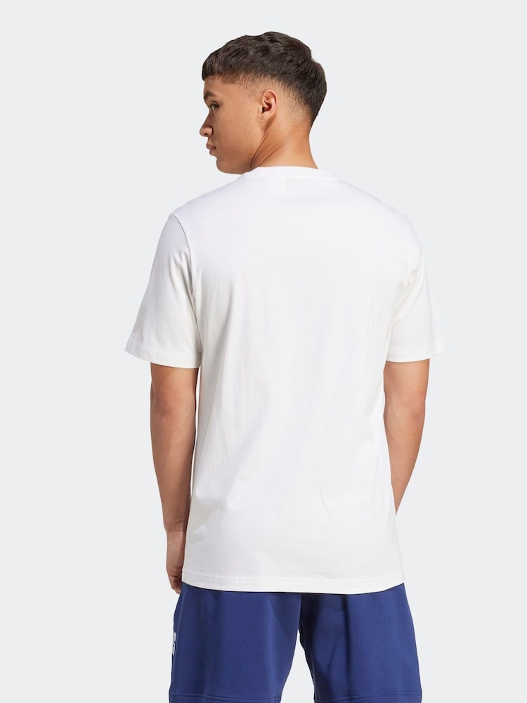 Branco - Camiseta adidas Collegiate Lineage com estampa gráfica 100% algodão - Imagem 2 de 6