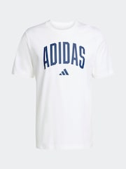 Branco - Camiseta adidas Collegiate Lineage com estampa gráfica 100% algodão - Imagem 6 de 6