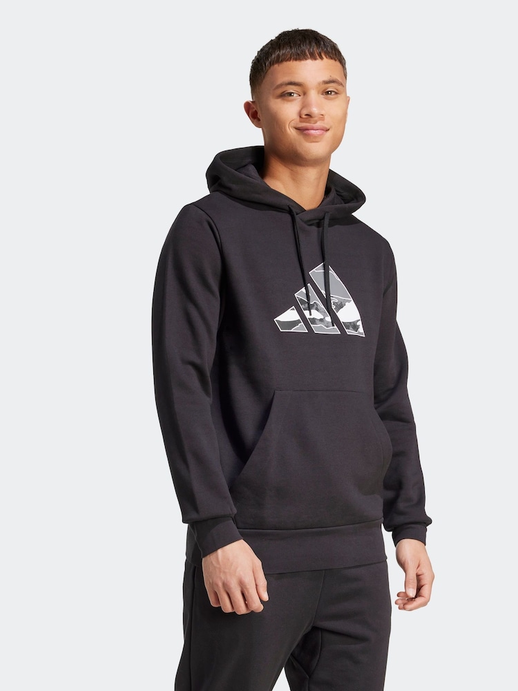 adidas Black adidas Camo Graphic Print Hoodie - Image 2 of 5