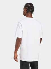 adidas White Doodle Hunt Bike Graphic Print 100% Cotton T-Shirt - Image 2 of 6