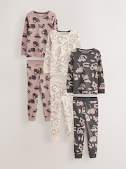Brown/Cream Transport Mini Snuggle Pyjamas 3 Pack (9mths-10yrs) - Image 3 of 10