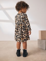 Animal Print Long Sleeve Ribbed Dress (3mths-7yrs) - Image 2 of 7