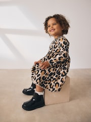 Animal Print Long Sleeve Ribbed Dress (3mths-7yrs) - Image 3 of 7