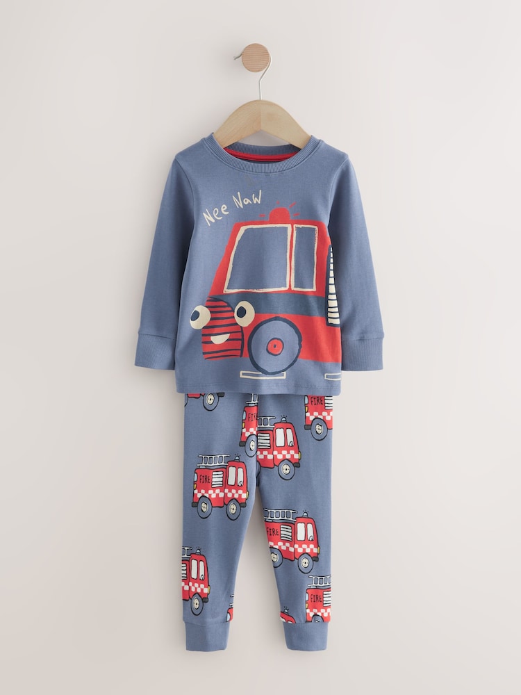 Red/Blue Emergency Vehicle Snuggle Pyjamas 3 Pack (9mths-10yrs) - Image 2 of 7