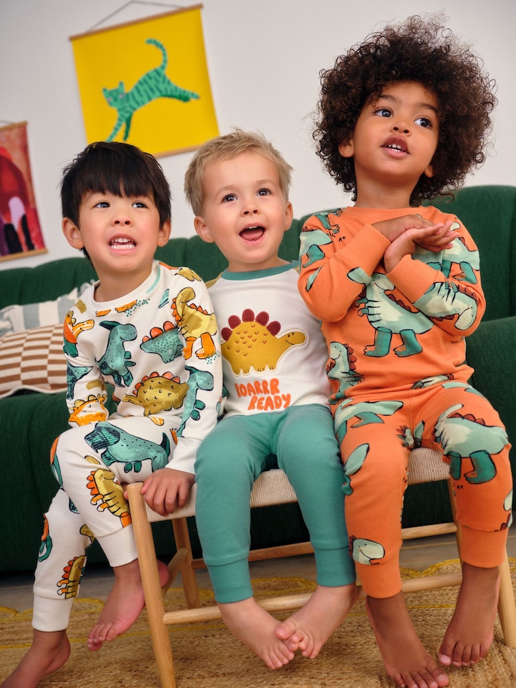 Multi Dino 3 Pack Snuggle Pyjamas (9mths-10yrs) - Image 9 of 9 Multi Dino 3 Pack Snuggle Pyjamas (9mths-10yrs) - Image 9 of 9