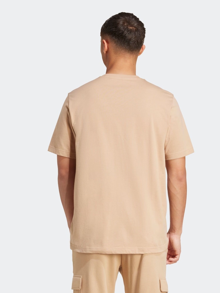 adidas Brown Camo Logo Graphic Print 100% Cotton T-Shirt - Image 2 of 6