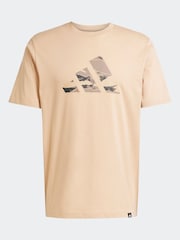 adidas Brown Camo Logo Graphic Print 100% Cotton T-Shirt - Image 6 of 6