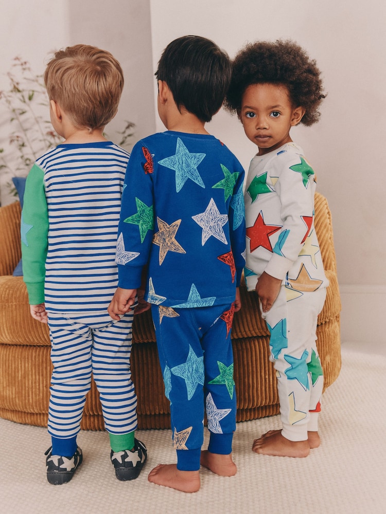 Multi Star Snuggle Pyjamas 3 Pack (9mths-10yrs) - Image 2 of 15