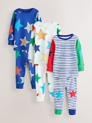 Multi Star Snuggle Pyjamas 3 Pack (9mths-10yrs) - Image 7 of 15