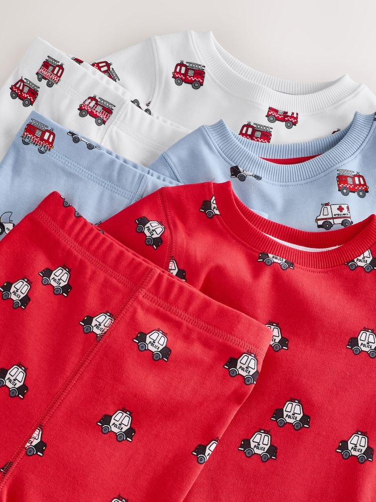 Dark Red/Blue Emergency Vehicle Mini Snuggle Pyjamas 3 Pack (9mths-10yrs) - Image 7 of 7 Dark Red/Blue Emergency Vehicle Mini Snuggle Pyjamas 3 Pack (9mths-10yrs) - Image 7 of 7