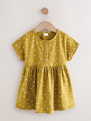 Olive Green Short Sleeve Jersey Summer Dress (3mths-7yrs) - Image 4 of 7