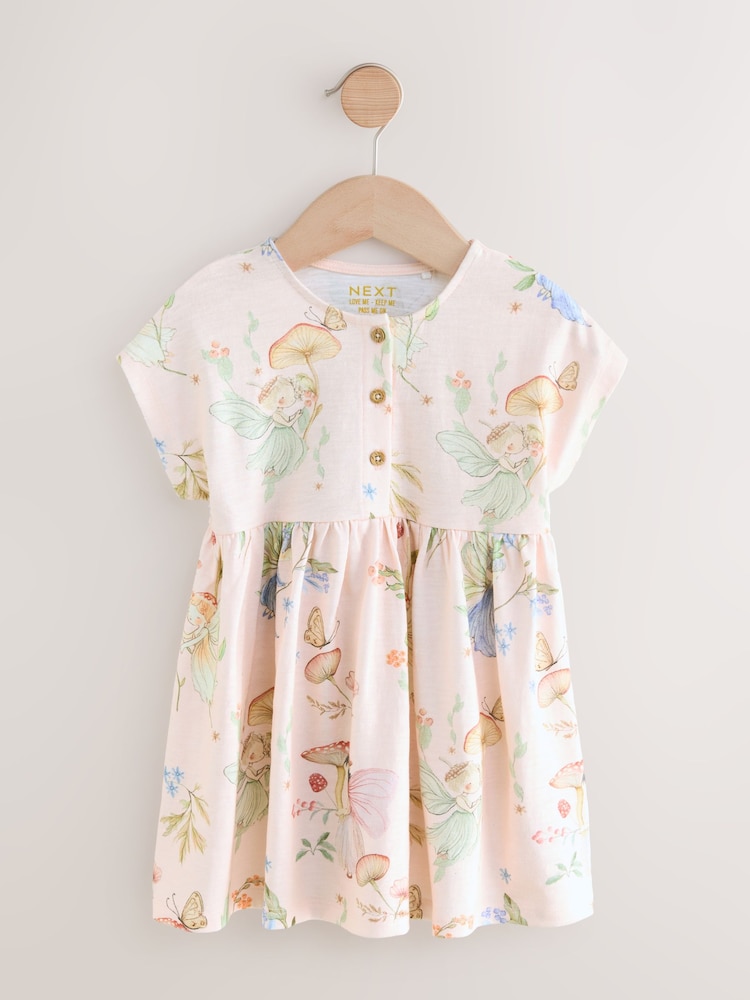 Cream Fairy Short Sleeve Jersey Summer Dress (3mths-7yrs) - Image 4 of 7
