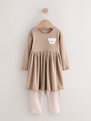 Neutral Bear Long Sleeve Dress and Leggings Set (3mths-7yrs) - Image 1 of 4
