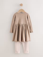 Neutral Bear Long Sleeve Dress and Leggings Set (3mths-7yrs) - Image 2 of 4