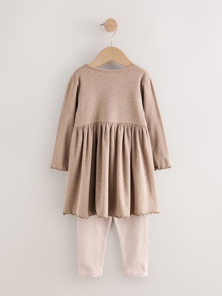 Neutral Bear Long Sleeve Dress and Leggings Set (3mths-7yrs) - Image 2 of 4