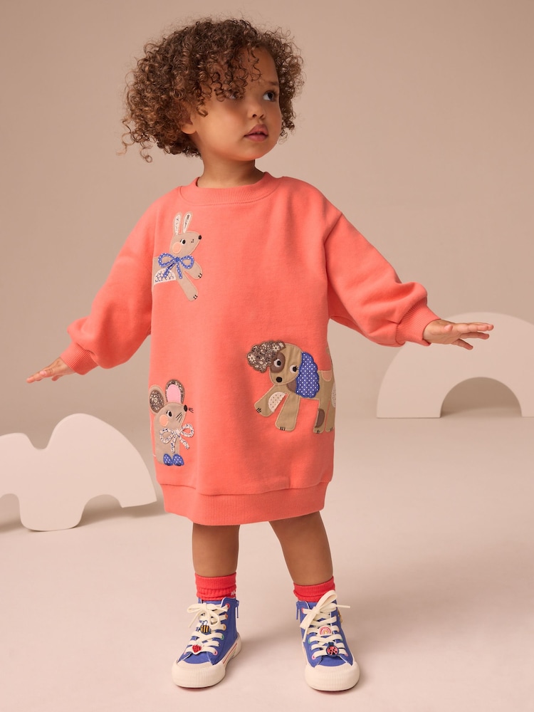 Red Character Relaxed Sweat Dress (3mths-7yrs) - Image 1 of 8