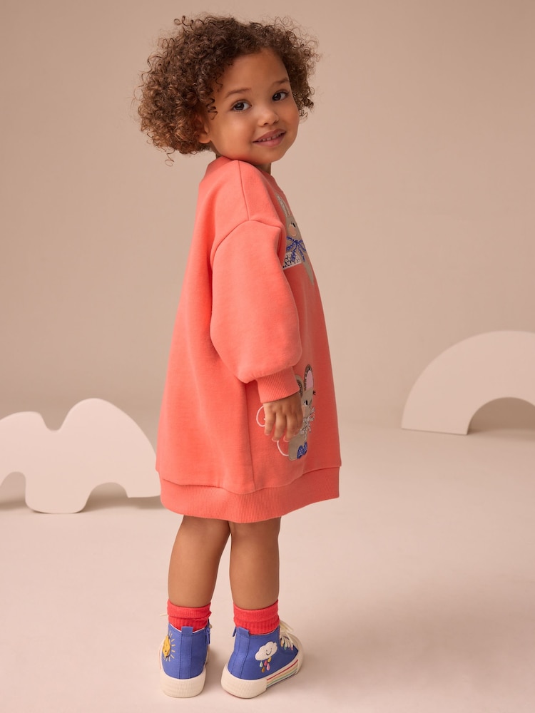 Red Character Relaxed Sweat Dress (3mths-7yrs) - Image 2 of 8
