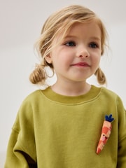 Green Carrot Mesh Skirt Sweat Dress (3mths-7yrs) - Image 2 of 7