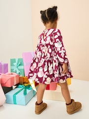 Red Christmas Long Sleeve Tiered Dress (3mths-7yrs) - Image 3 of 7