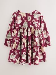 Red Christmas Long Sleeve Tiered Dress (3mths-7yrs) - Image 5 of 7