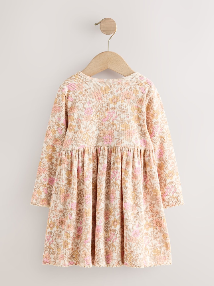 3t long sleeve dresses Plum Small Ribbed Ruffle Long Sleeve Dress 2/3T