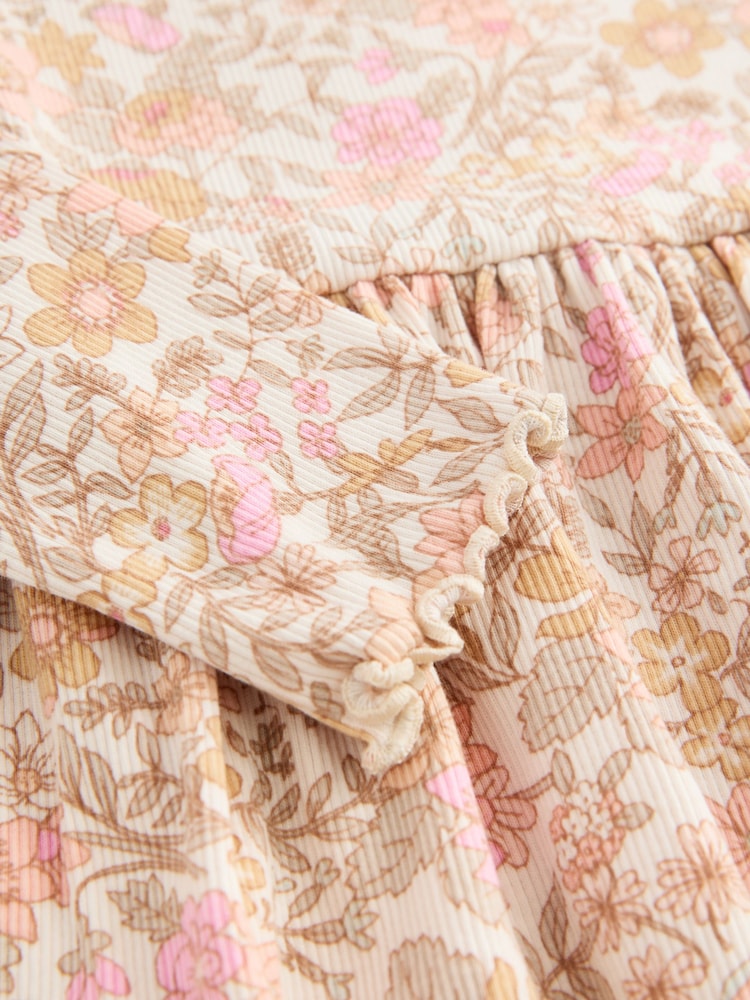 Floral Long Sleeve Ribbed Dress (3mths-7yrs) - Image 8 of 8