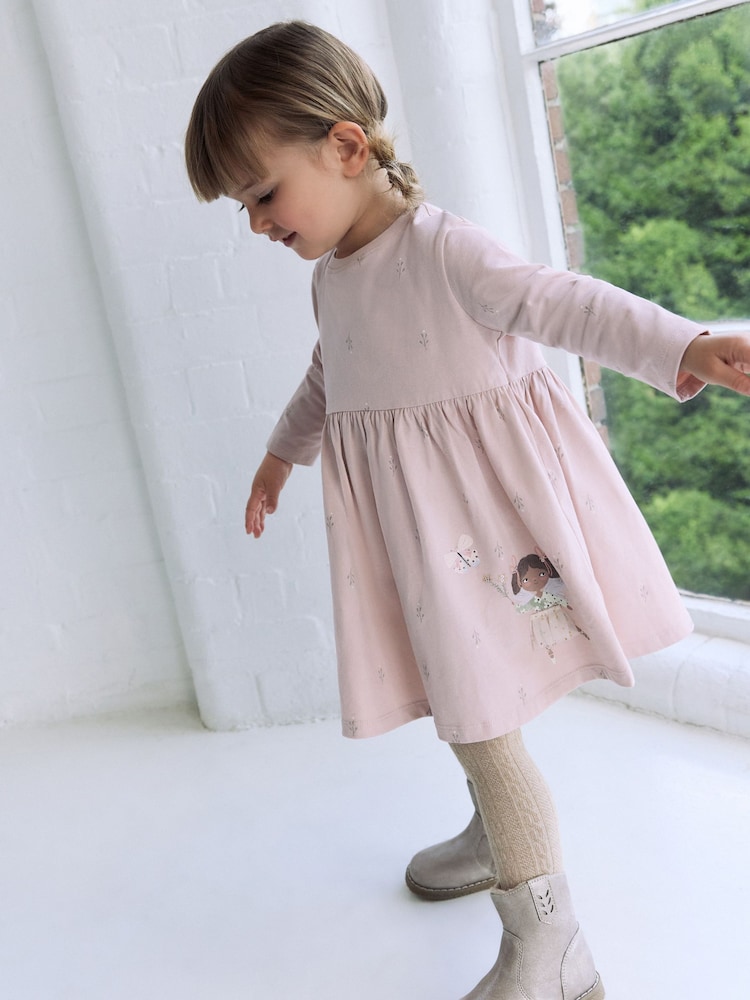Pink Fairy Long Sleeve Embellished Dress (3mths-7yrs) - Image 1 of 9