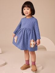 Blue Guinea Pig Long Sleeve Embellished Dress (3mths-7yrs) - Image 1 of 7