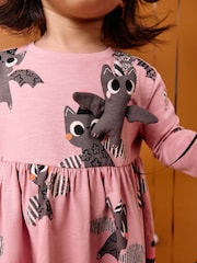 Pink Halloween Long Sleeve Embellished Dress (3mths-7yrs) - Image 2 of 7