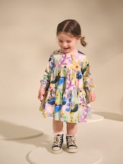 Bright Floral Long Sleeve Tiered Dress (3mths-7yrs) - Image 1 of 8